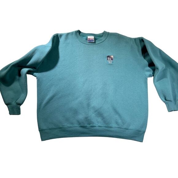 Hanes Heavyweight Sweatshirt Unisex XL Memory Walk Logo On Front Green Fleece - Picture 1 of 9